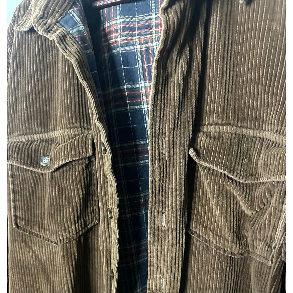 Vintage J.Crew Flannel Lined Corduroy Jacket Size Extra Large Brown - Picture 3 of 7